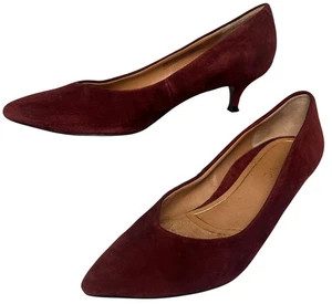 Vionic Josie Merlot Suede Kitten Heels Pumps Womens Sz 7 Career Mob Wife Classic - Picture 1 of 18