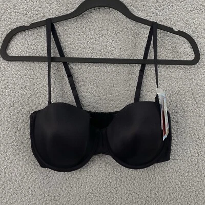 Sujetador Spanx Mujer Brillante Sin Cordones Sin Tirantes Negro Talla 36C NUEVO Foto 1 de 4