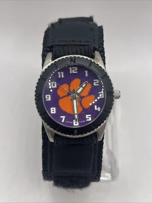 Reloj de cuarzo Clemson Tigers para niños correa de nailon negra estuche de 30 mm - batería nueva Foto 1 de 4