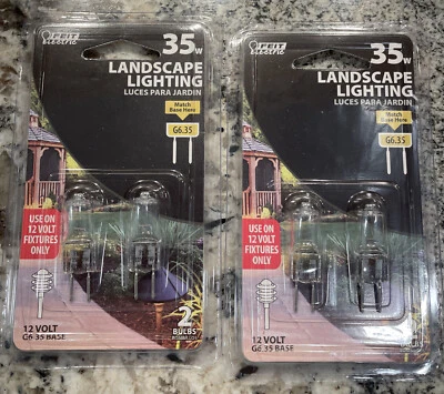 FEIT ELECTRIC 35 WATT LANDSCAPE LIGHTING~G6.35 12 VOLT~2-PACKS w/2 BULBS eachNEW - Image 1 of 4
