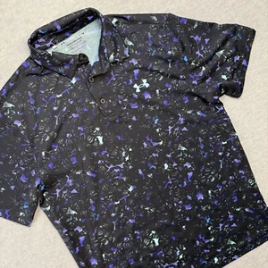Under Armour Playoff Polo Shirt Mens Medium Black Geometric Golf Performance - Picture 1 of 6