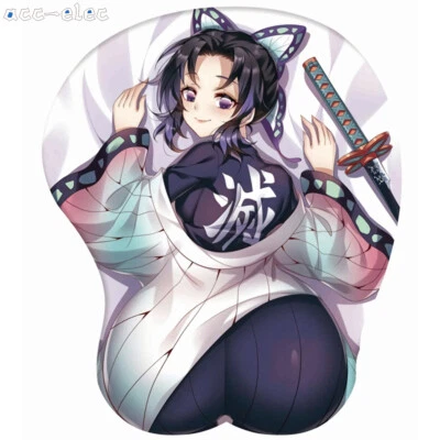 Anime Demon Slayer Ergonomic Shinobu Kochou Wrist Rest BULK Boob 3D Mouse Pad - Image 1 of 4