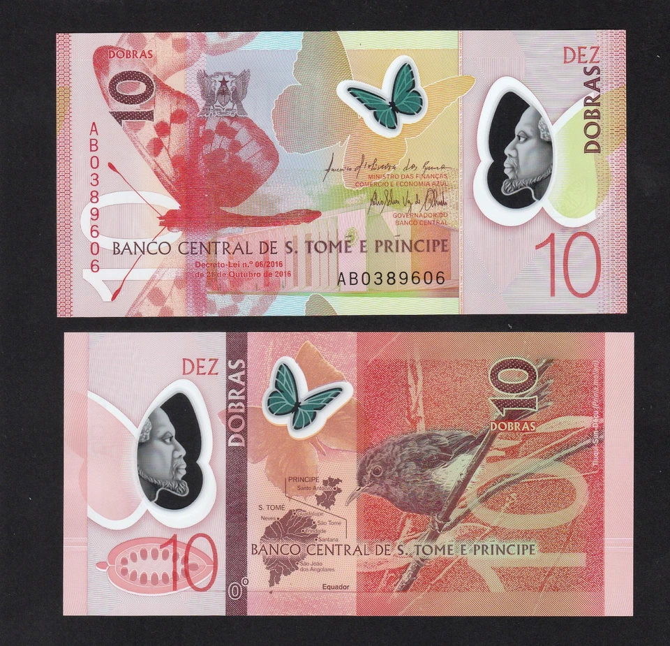 St. Saint Thomas 10 Dobras (2016) New Polymer  banknote UNC - Image 1 of 1