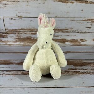 Jellycat Medium Bashful Unicorn 10” Pink & White Stuffed Animal Plush Toy