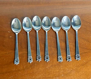 Stanley Roberts Roget Pattern Satin Stainless Steel 7 teaspoons - Picture 1 of 6