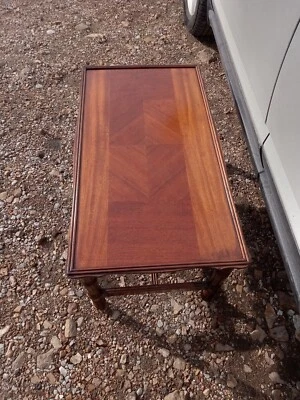 Mid Century Mahogany Inlaid Veneer Coffee Table  (RP-(CT-87) - Image 1 of 4