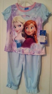Disney Frozen Anna Elsa Pajama Set 3T-4T 2 Piece Short Sleeve Top Long Pants NEW - Picture 1 of 11