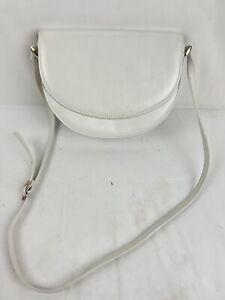 Vintage Bloomingdale's Leather Purse Shoulder Bag Crossbody White