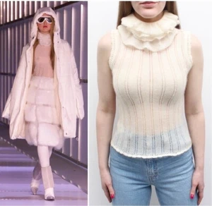 Women's CHANEL Wool Mohair Sleeveless Top Sweater RUNWAY 2000 RARE 36 ~S ITALY - Picture 1 of 13