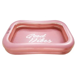 Good Vibes 262x175cm PVC Inflatable Swimming Pool Above Ground Family/Kids Pink - Picture 1 of 3