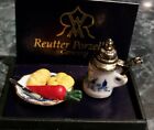 Reutter Porzellan Dollhouse Miniature Stein With Bread And Vegetable On Plate Set