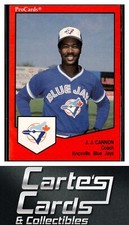 J.J. Cannon 1989 ProCards Minor League Team Sets #1129 Knoxville Blue Jays Coach