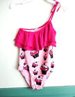 SUBMARINE ROMERTO BRITTO Swimsuit 14 Tween Pop Art Pink Cupcake One Shoulder NWT