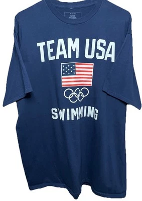 Camiseta gráfica de natación Team USA para hombre talla XL roja blanca azul ropa de equipo Foto 1 de 4