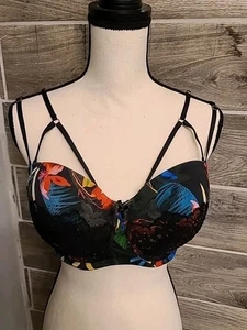 Cacique 42B Floral Push Up Full Coverage Boost Trägerloser Gepolsterter Bügel BH - Bild 1 von 9