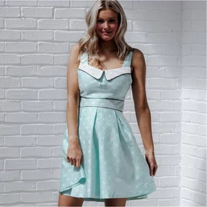 Ryu handmade pin up cut out strappy flare dress blue small - Picture 1 of 10