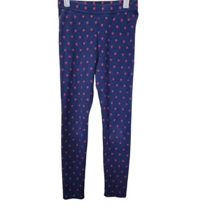 Janie and Jack Navy and Red Floral Girls Leggings Size 12 - Picture 1 of 4