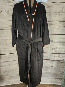 Vintage Christian Dior Monsieur Morgenmantel Herren schwarz mit rot-weißen Paspeln - Bild 1 von 10