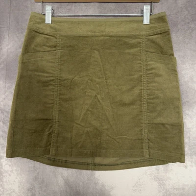 NUEVO CON ETIQUETAS Falda Kuhl Mujer Talla 4 Strova Pana Marrón Bolsillos Laterales Mini Elástica Foto 1 de 4