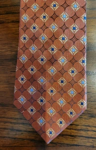 Jos. A. Bank Men's Tie - Executive Collection Orange w/ Multi Colored Geometric - Picture 1 of 7