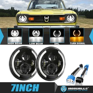 Pair 7" Round LED Headlights Hi/Lo Beam DRL Angel Eyes for Subaru DL 1975-1981 - Bild 1 von 12