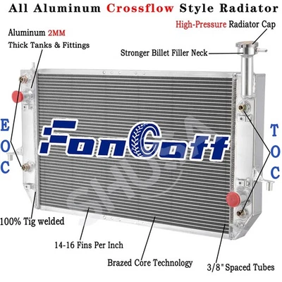 4 Row Aluminum Radiator For 1996-2005 99 Chevy Astro /GMC Safari Base 4.3L V6 - Image 1 of 4