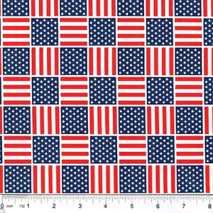 Tablero de ajedrez RWB bandera patriótica de EE. UU. 100% tela de algodón - ELIGE EL TAMAÑO - Imagen 1 de 1