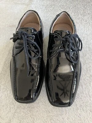 Florsheim Boys Black Patent Leather Dress Shoes 12.5 Laces Leather Wedding - Image 1 of 4