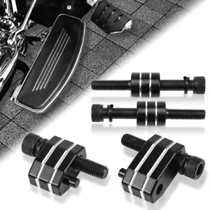 Black Driver Floorboard Spacer Extensions For Harley 09-24 Touring FLHT Trikes - Picture 1 of 10