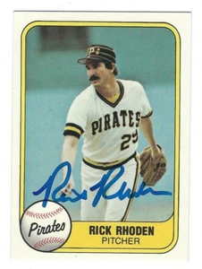 Autographed RICK RHODEN Pittsburgh Pirates 1981 Fleer Card #377 w/ Show ticket - Picture 1 of 1
