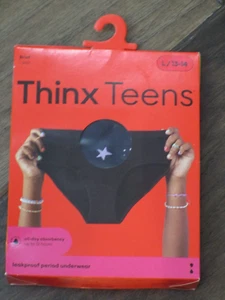 THINX TEENS ALL DAY PERIOD LEAK-PROOF BRIEF PANTIES IN LUCKY STARS SIZE LARGE - Picture 1 of 1