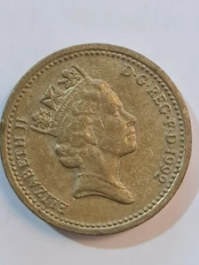 Reina Isabel - I I D-G-REG-F-D-1992 MONEDA DE 1 £ TAMBIÉN CONOCIDA COMO ROBLE - Imagen 1 de 2