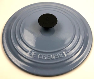 Le Creuset Grey Blue Enameled Cast Iron D (#22) 3.5qt 9" LID ONLY - Used Worn - Picture 1 of 6
