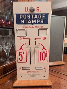 United States 5 & 10 Cent Postal Stamp Vending Machine W/ 2 Levers & Working Key - Picture 1 of 16