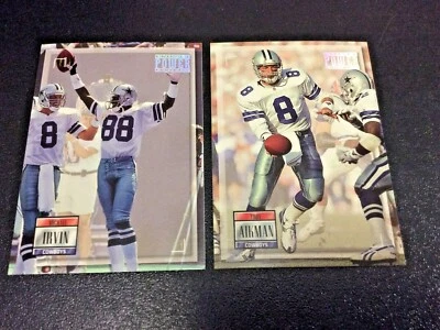 1993 Pro Set Power Troy Aikman #8 & Michael Irvin #88, NM+, Dallas Cowboys  - Image 1 of 4