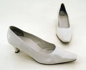 Zapatos de novia Högl acolchado tacón de bloque cuero auténtico blanco perla talla 7 = 40 - Imagen 1 de 9