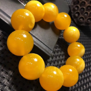 10-20 mm perles rondes naturelles cire d'abeille fleur d'ambre beau bracelet hommes femmes