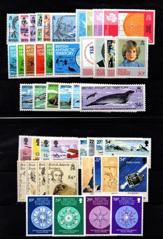 BRITISH ANTARCTIC TERRITORY COMMEMORATIVES  1980 TO 1989  YEAR SETS COMPLETE MNH Cover