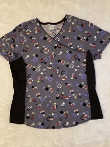 Scrubstar Scrub Top Womens Size Medium Gray Short Sleeve Shirt - Picture 1 of 5