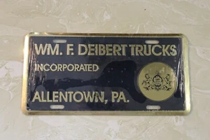 VTG. ADVERTISING LICENSE PLATE FROM WM. F. DIEBERT TRUCKS INC. ALLENTOWN, PA. - Picture 1 of 1