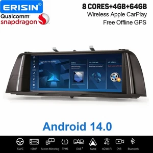 Qualcomm 10.25" Coche Estéreo Android 14 Navegación 64GB CarPlay WiFi BMW Serie 5 F10/F11 CIC - Imagen 1 de 24