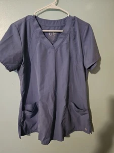 Barco One Brand Blue Scrub Top - sz M - Picture 1 of 3