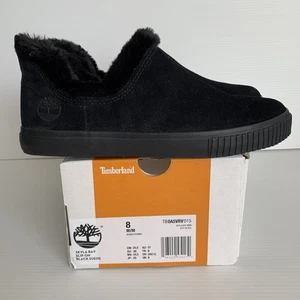 Timberland Skyla Bay Damen-Slipper – US-Schuhgröße 8M schwarzes Wildleder mit Kunstfell - Bild 1 von 12
