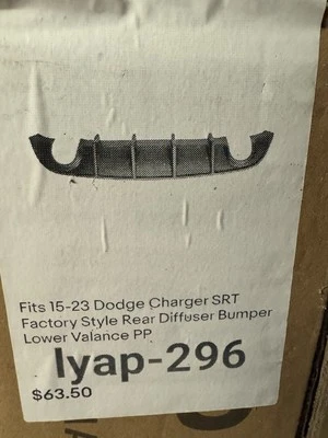 Difusor trasero estilo de fábrica parachoques cenefa inferior para Dodge Charger SRT 15-23 Foto 1 de 2