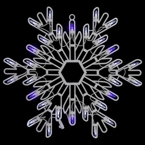 Northlight 15" LED Pure White and Blue Snowflake Christmas Window Silhouette - Picture 1 of 6