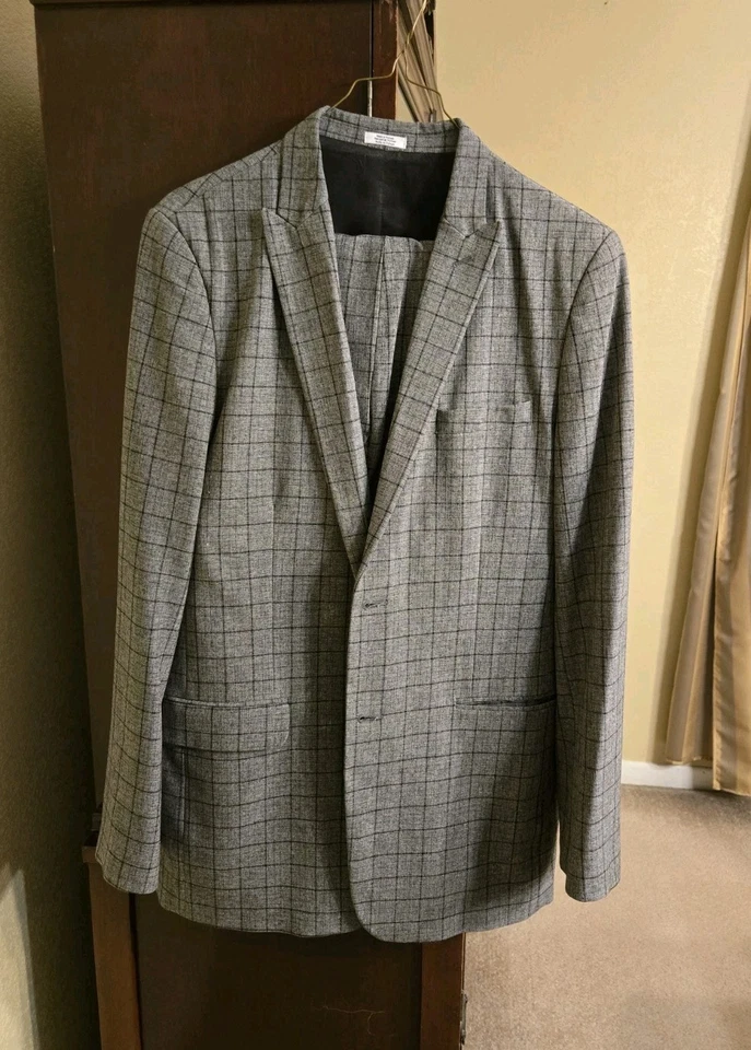 Terno Calvin Klein cinza janela menino grande 2 peças - Tamanho 20 - Imagem 1 de 4