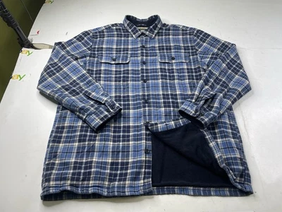 LL Bean флис с подкладкой фланелевая рубашка Shacket мужской XXL традиционный крой клетку - Изображение 1 из 4