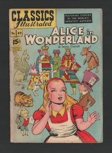 CLASSICS ILLUSTRATED #49 ALICE IN WONDERLAND HRN 85 GD 1951 - Picture 1 of 5
