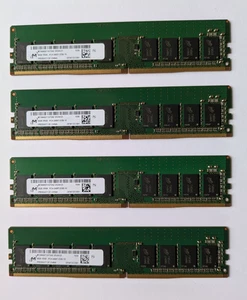 Micron 32GB 4 UDIMM X 8GB DDR4-2400T PC4-19200 CL17 ECC Desktop Server RAM Kit - Picture 1 of 1