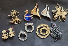 Mixed Lot of Vintage Holiday Festive Christmas Pins NOS